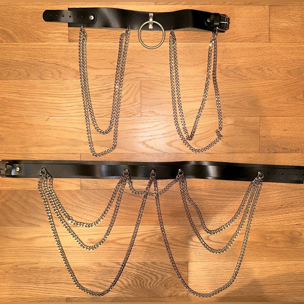 MARIEMUR Kitten Choker and Leather Belt